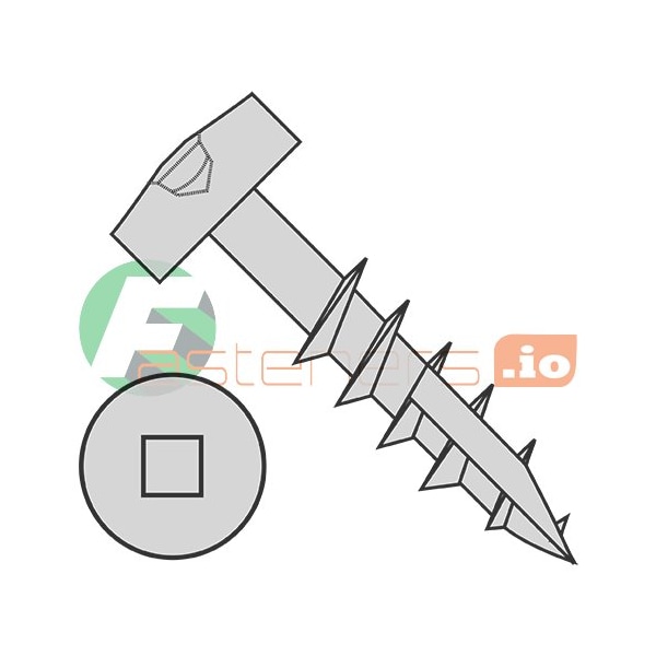 Newport Fasteners Wood Screw, #7, 1-1/2 in, Plain Steel Pan Head Square Drive, 8000 PK 942465 - main